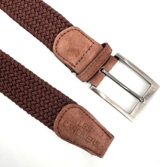 Les Canebiers Mens Braided Brown Belt Size Large‎ - Picture 2 of 14